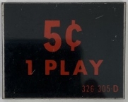 5c 1 Play Price Plate 326-305-D