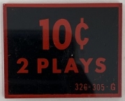10c 2 Plays Price Plate 326-305-G