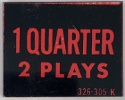 1 Quarter 2 Plays Price Plate 326-305-K