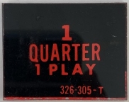 1 Quarter 1 Play Price Plate 326-305-T