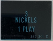 3 Nickels 1 Play Price Plate 382-301-D