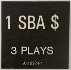 1 SBA $ 3 Plays Price Card A-19374-1