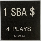1 SBA $ 4 Plays Price Card A-19375-1