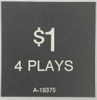 1$ 4 Plays Insert Card A-19375