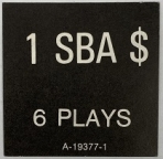 1 SBA $ 6 Plays Price Card A-19377-1