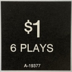 $1 6 Plays Price Card A-19377