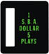 1 SBA Dollar 5 Plays Coin Door Insert C-826-120 Bally