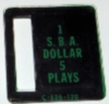 1 SBA Dollar 5 Plays Coin Door Insert C-826-120 Bally