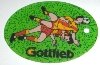 Two Soccer Players Promo 3 Inch Oval Keychain - World Challenge Soccer (Gottlieb)