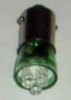 Bright 3-Led BA9 Socket LED Green (44/47 Style)