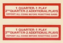 Coin Stickers(2) - Early 80s - 1 Qtr-1Play/2nd Qtr - 2 Addl Plays