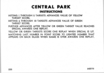 Central Park Instruction Card A-9779