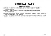 Central Park Instruction Card A-9780