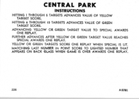 Central Park Instruction Card A-9781