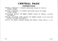 Central Park Instruction Card A-9782