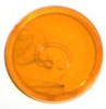 Playfield Insert - 1 Inch Round, Trans Amber/Orange, Flat Bottom (Click for NOTE)