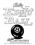 Eight Ball Bally Pinball Manual 16-1220-101 (PPS Reprint)