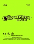 Champion Pub Bally Pinball Manual 16-50063-101 (PPS Reprint)
