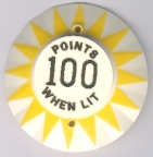 100 Points When Lit Popbumper Cap - Yellow w/Gold Hostamp Center A-3713-12