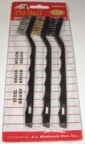 Mini Wire Brush Set - 7 Inch Set of 3 (Nylon, Brass, Steel)