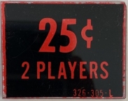 25c 2 Players Price Plate 326-305-L