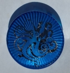 Fathom Popbumper Caps A-4009-4 Set/3 LIGHT Blue w/Silver Print