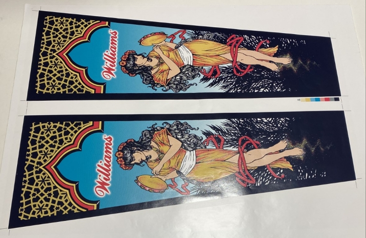 ポール.ブラク　1933 TALBO LARGO SPECHAL 絵画　レプリカ Planetary Pinball Tales of the Arabian Nights Backbox Decal Set