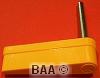 Bally/Williams 3 inch Moulded Flipper Bat/Cap and Shaft YELLOW (No Logo)