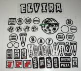Elvira & the Party Monsters Playfield Insert Decal (Non-Laminated Ink Up) Set