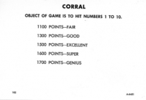 Corral Instruction/Scores Card A-6451
