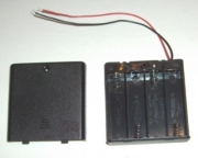 Remote Battery Holder  4XAA - Cover, Switch, 6 Inch Leads
