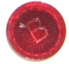 Playfield Insert - 1 inch Round, Transparent red, starburst bottom (Click for NOTES)